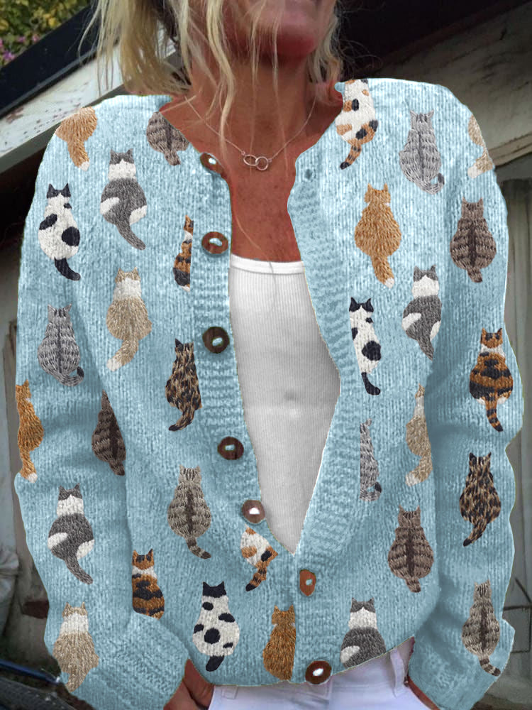 Carlota | Chaqueta de Punto con Gatitos