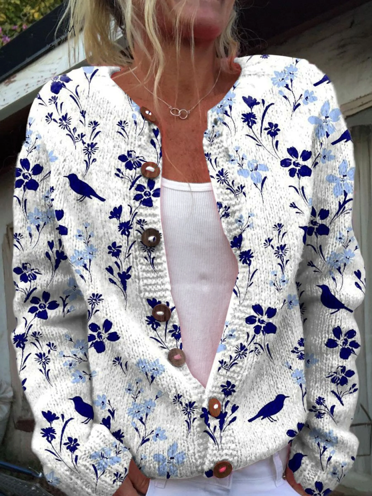 Almudena | Chaqueta de Punto Pájaros y Flores