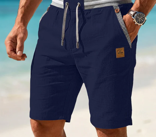 Mario - Pantalones cortos de verano de lino ligeros para hombre