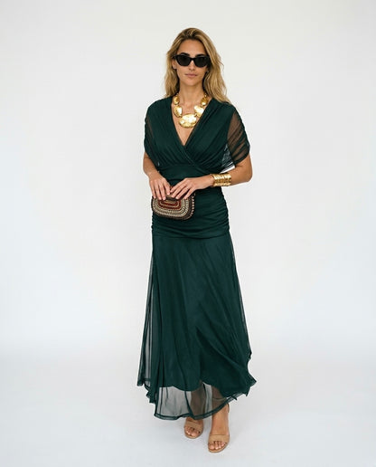 Valeria - Elegante vestido largo con cuello en V