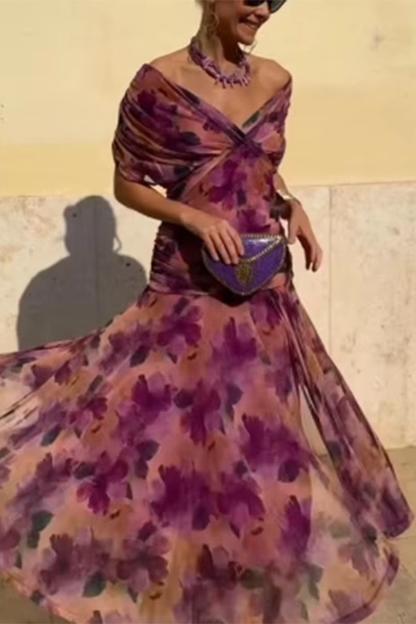 Valeria - Elegante vestido largo con cuello en V