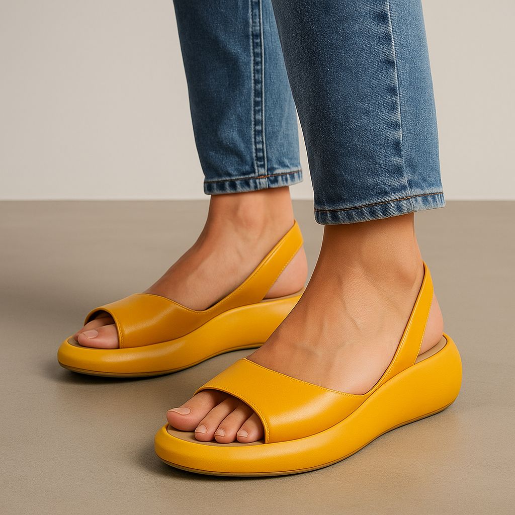 Isabel - Sandalias cómodas con tacón de cuña y suela antideslizante