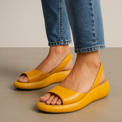 Isabel - Sandalias cómodas con tacón de cuña y suela antideslizante