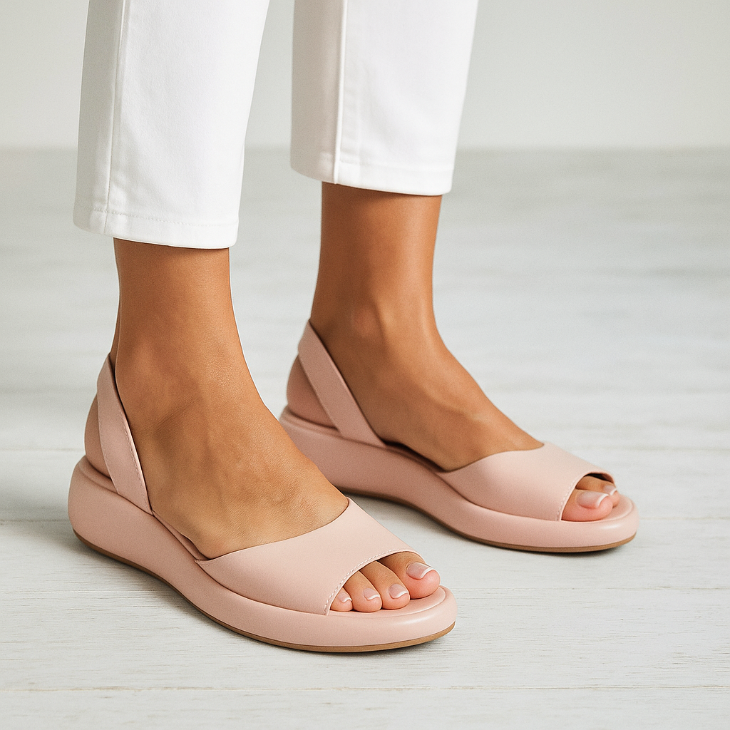 Isabel - Sandalias cómodas con tacón de cuña y suela antideslizante