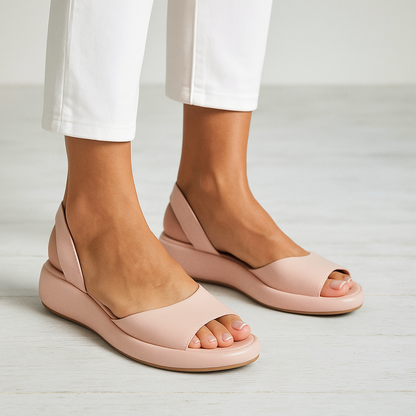 Isabel - Sandalias cómodas con tacón de cuña y suela antideslizante
