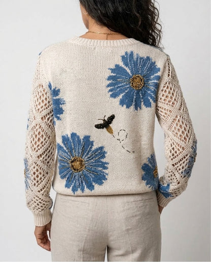 Aurora– Jersey Elegante con Estampado Floral