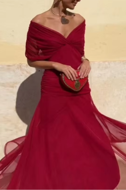 Valeria - Elegante vestido largo con cuello en V