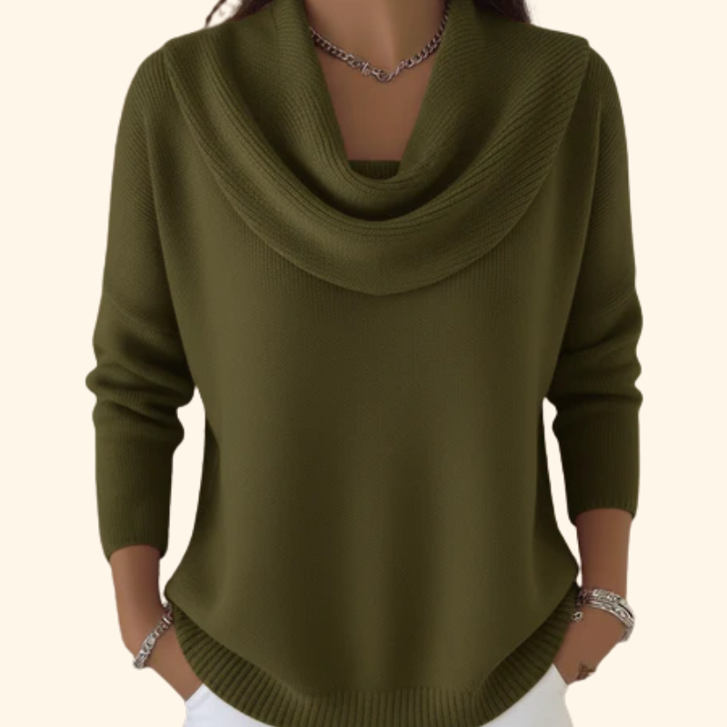 Julia Jersey Cuello Drapeado - Verde