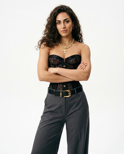 Tamara - Top corsé de encaje sin tirantes