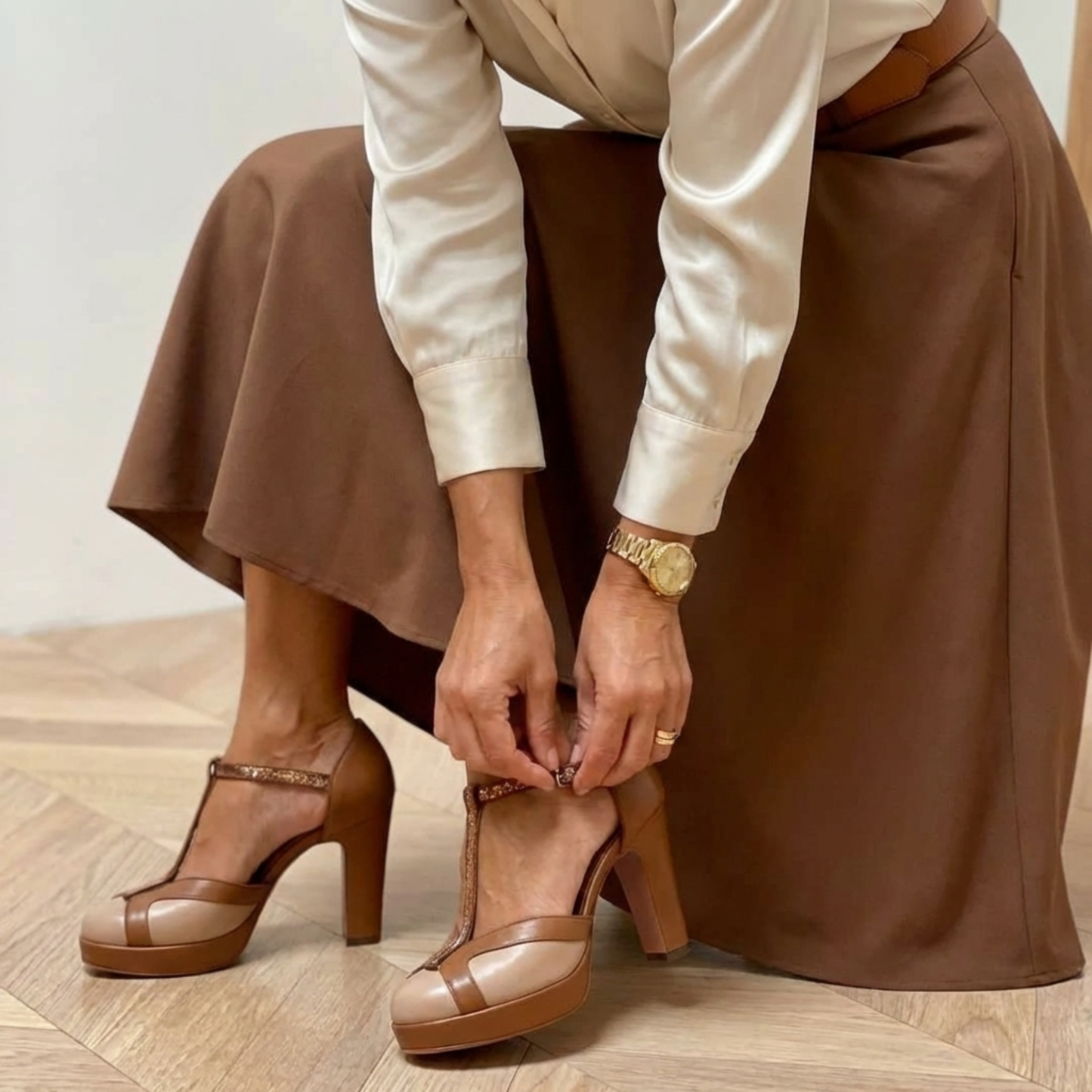 Marta - Sandalias vintage: elegancia rotunda