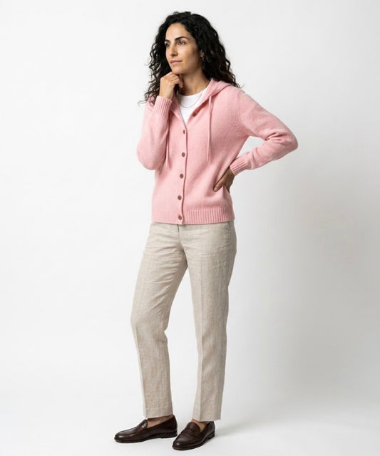 Begoña | Chaqueta de Punto con Capucha y Botones