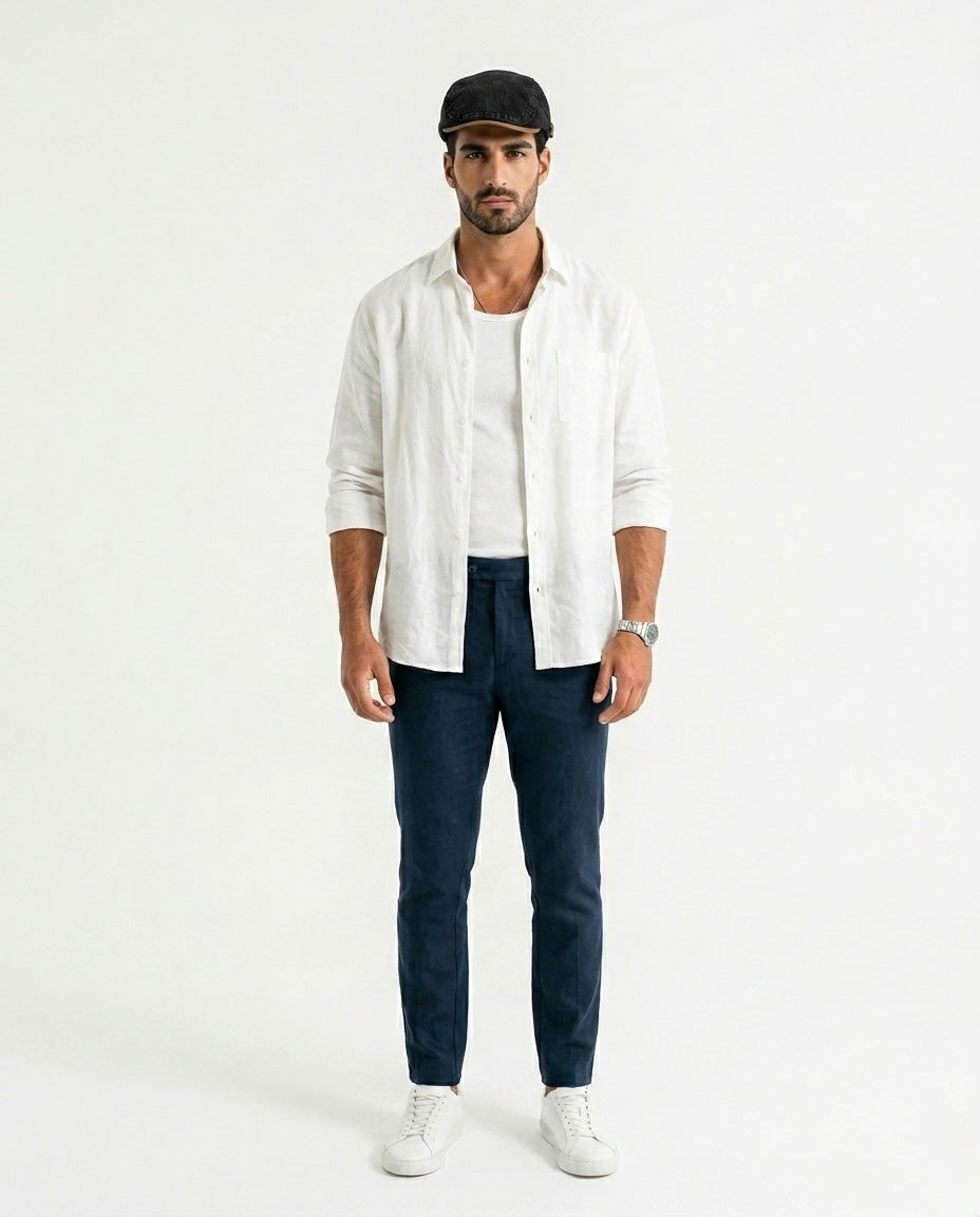 Theo - Gorra plana de denim premium