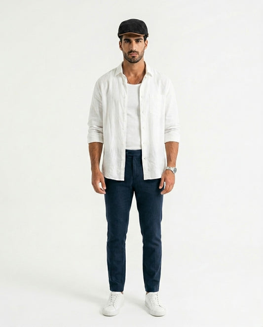 Theo - Gorra plana de denim premium