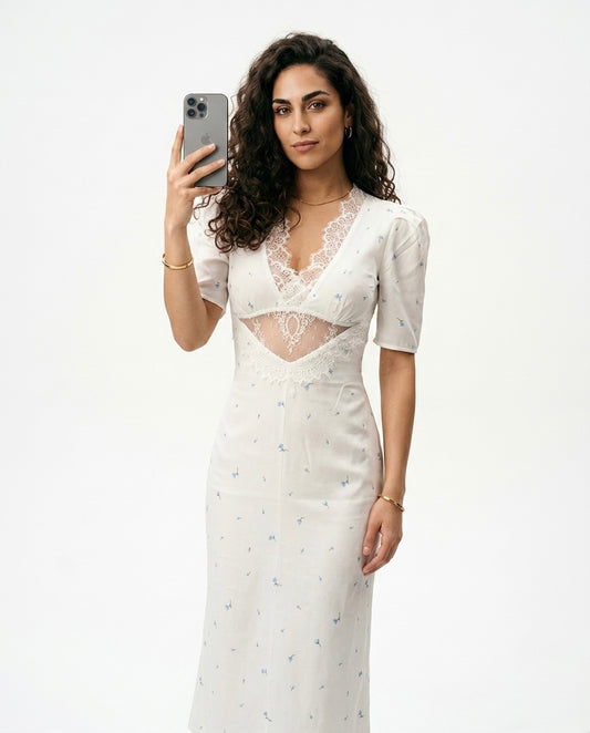 Patricia - Vestido de fiesta de encaje calado