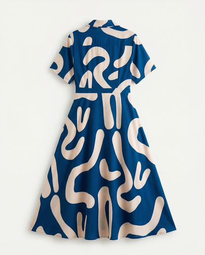 Arise - Vestido camisero con estampado de garabatos de Kirsty