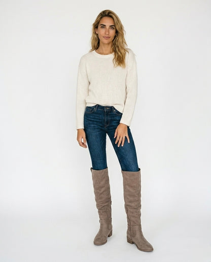 Yolanda - Botas de ante hasta la rodilla de De Modea