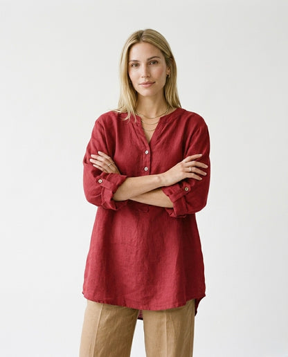 Nora - Blusa cómoda de lino
