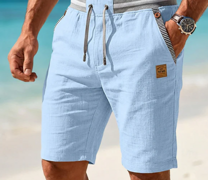 Mario - Pantalones cortos de verano de lino ligeros para hombre