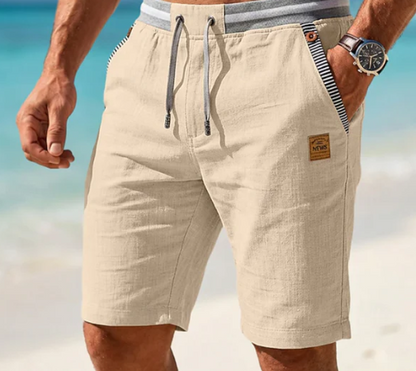 Mario - Pantalones cortos de verano de lino ligeros para hombre