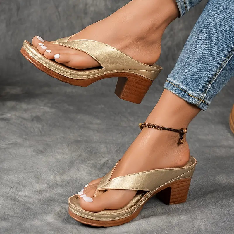 Elena -  Sandalias cómodas con tacón elegante