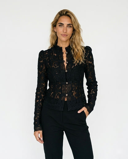 Isabel - Blusa de mujer con estampado de encaje