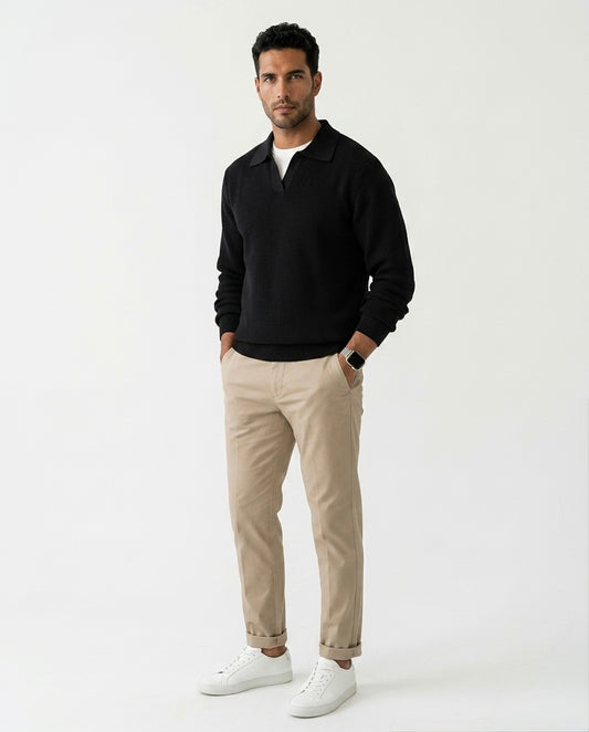 Marcos - Jersey tipo polo de punto casual