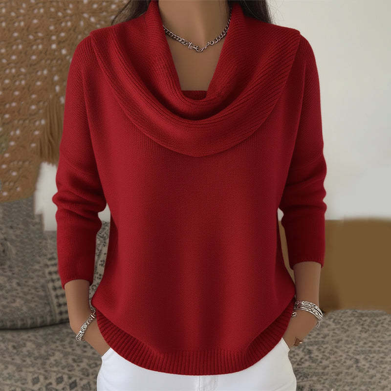 Julia Jersey Cuello Drapeado - Rojo
