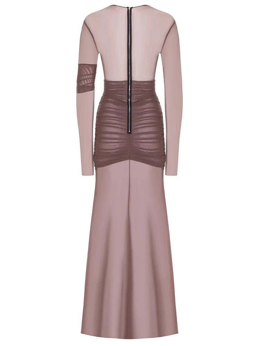 Gabriela - Elegante vestido de fiesta de malla transparente