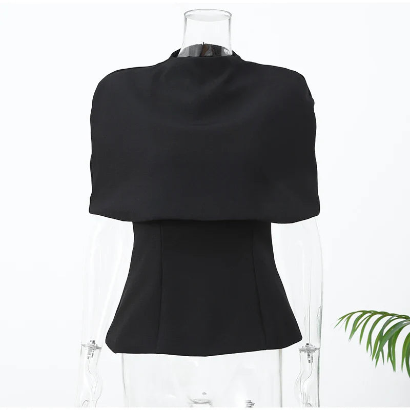 Melisa - Top capa de cuello alto para mujer