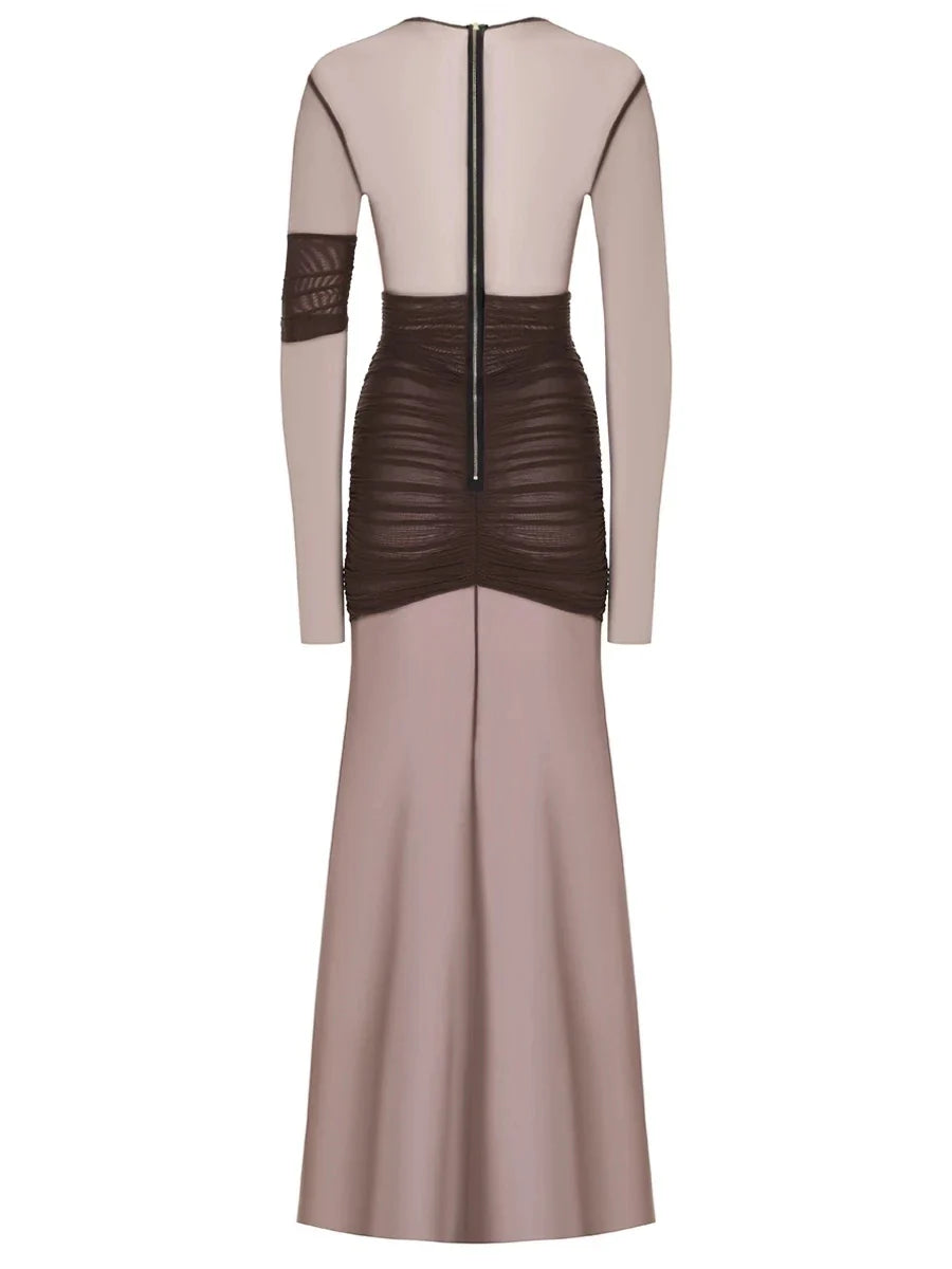Gabriela - Elegante vestido de fiesta de malla transparente