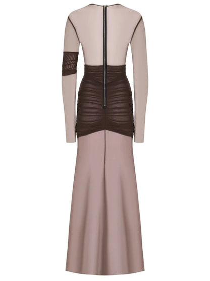 Gabriela - Elegante vestido de fiesta de malla transparente
