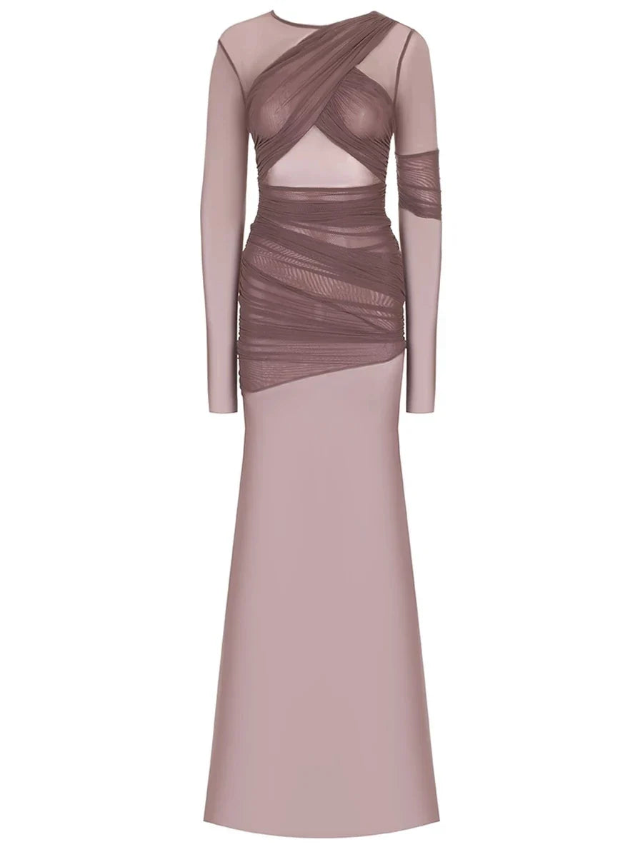 Gabriela - Elegante vestido de fiesta de malla transparente