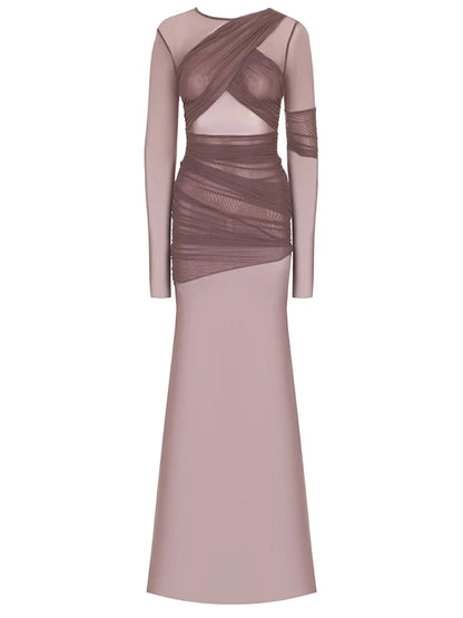 Gabriela - Elegante vestido de fiesta de malla transparente