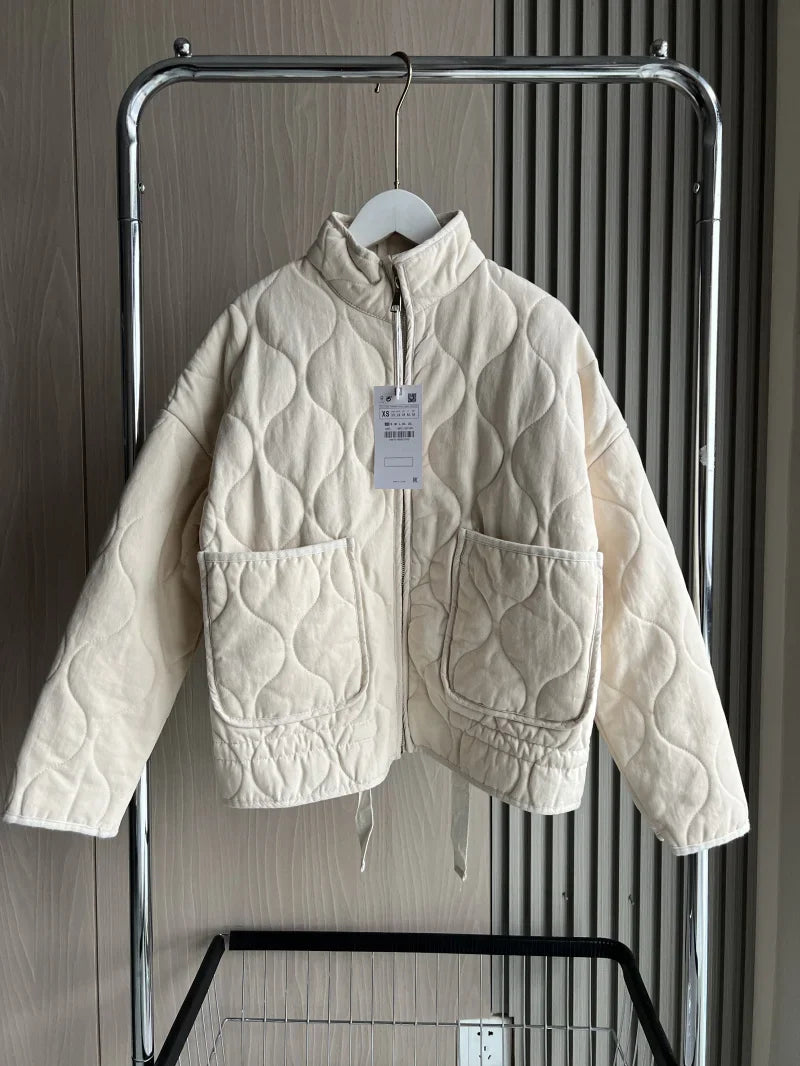Jessica - Chaqueta vintage de algodón acolchada