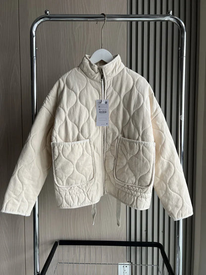 Jessica - Chaqueta vintage de algodón acolchada