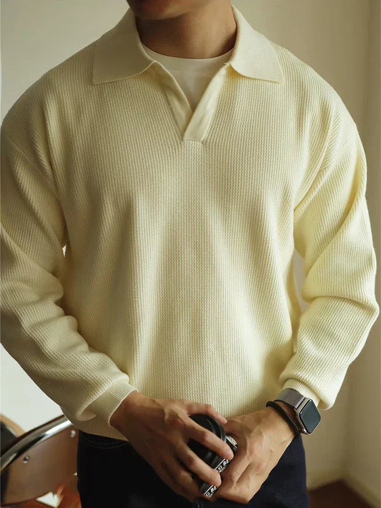 Marcos - Jersey tipo polo de punto casual