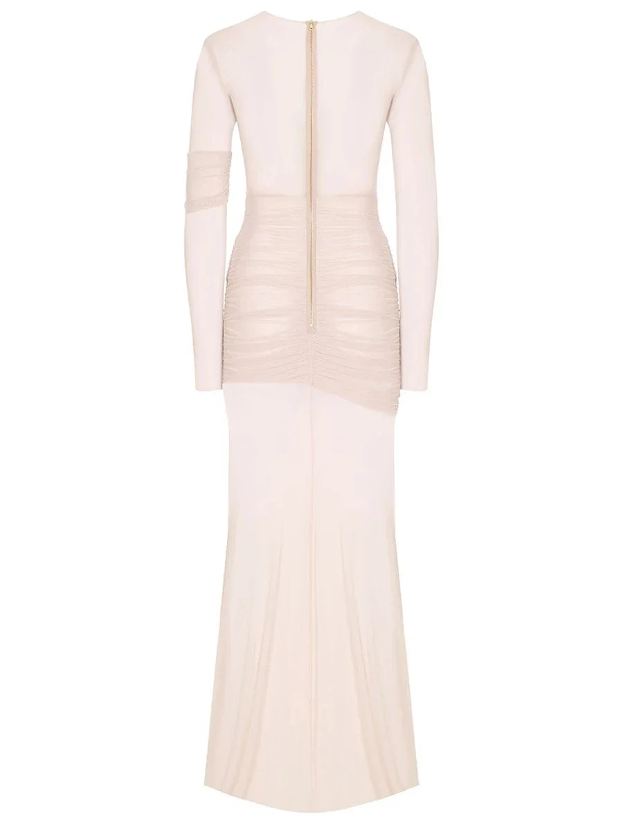 Gabriela - Elegante vestido de fiesta de malla transparente