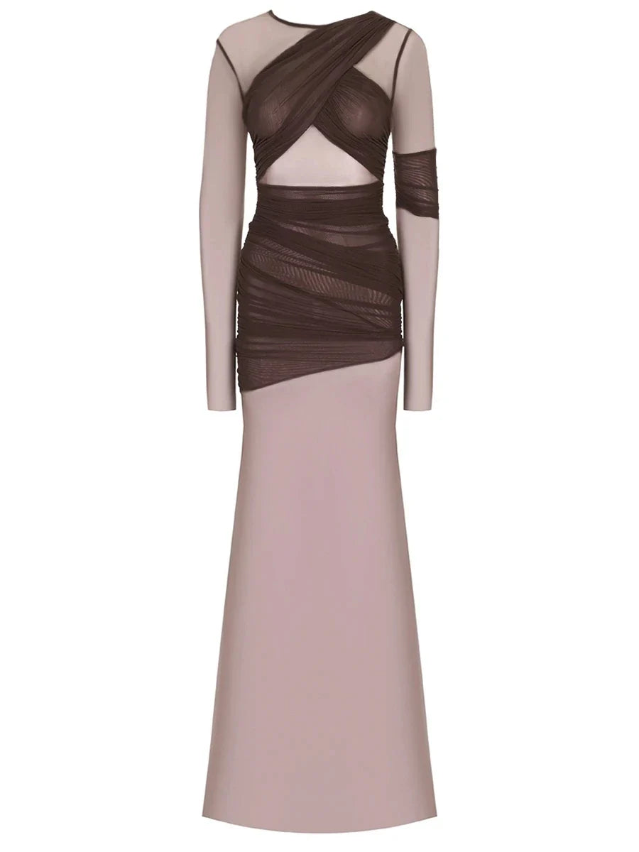 Gabriela - Elegante vestido de fiesta de malla transparente