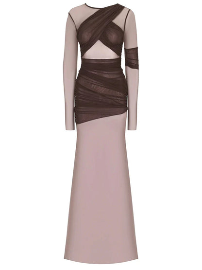 Gabriela - Elegante vestido de fiesta de malla transparente