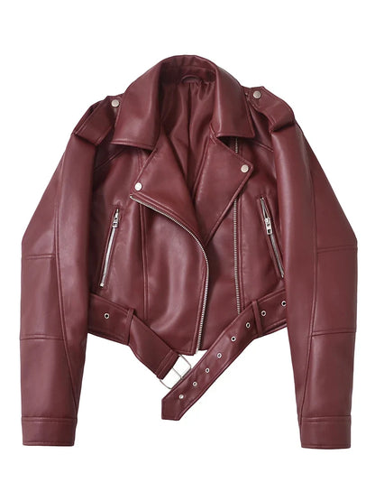 Chaqueta motera con cinturón