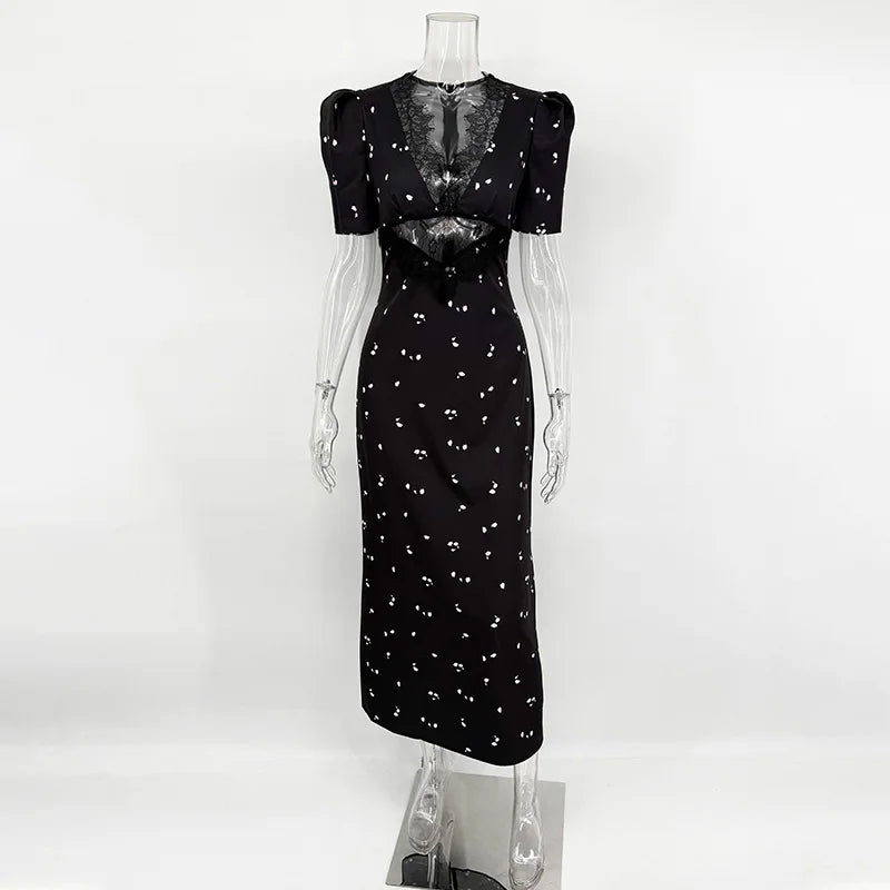 Patricia - Vestido de fiesta de encaje calado