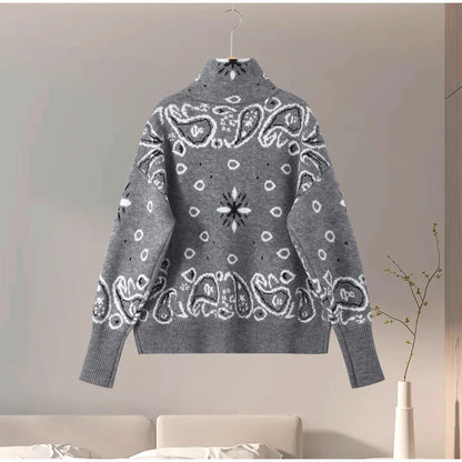 Graciela - Cárdigan de mujer con cremallera y estampado jacquard