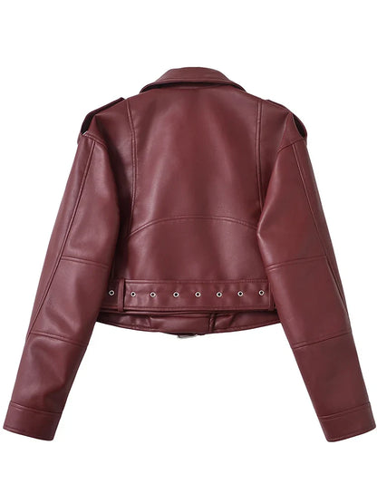 Chaqueta motera con cinturón