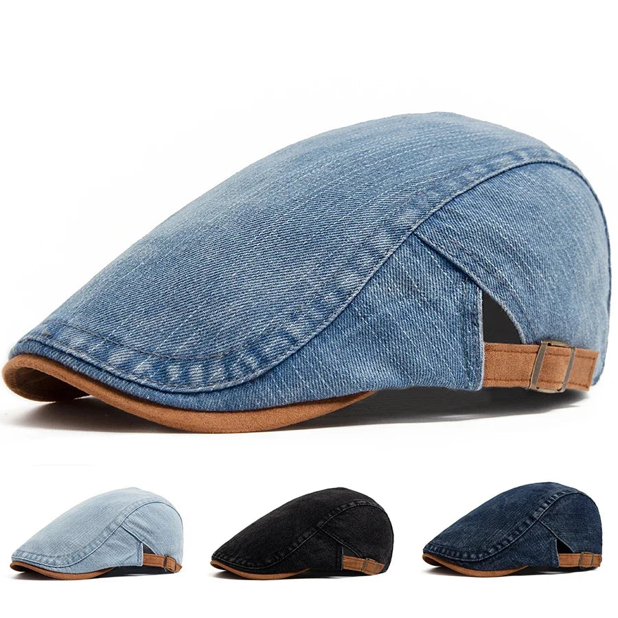 Theo - Gorra plana de denim premium
