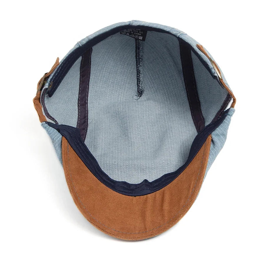 Theo - Gorra plana de denim premium