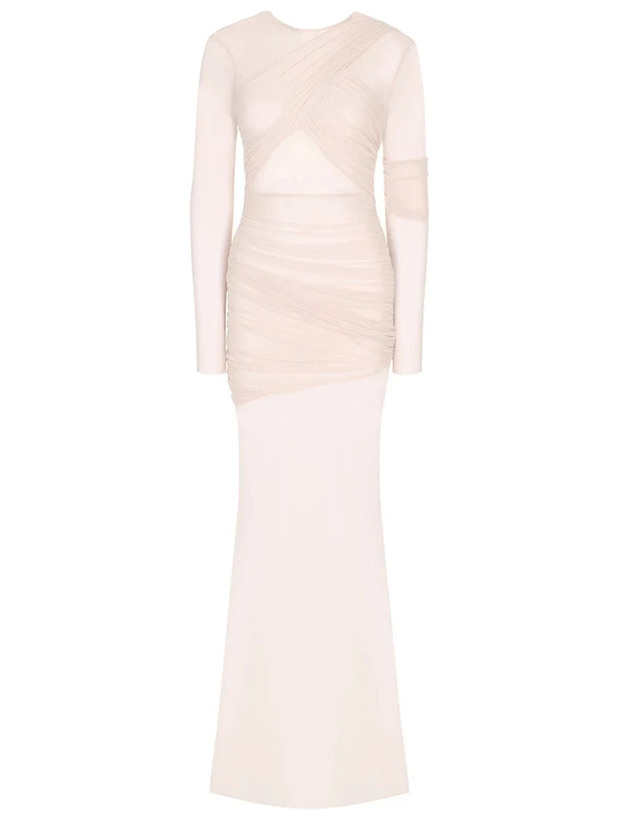 Gabriela - Elegante vestido de fiesta de malla transparente