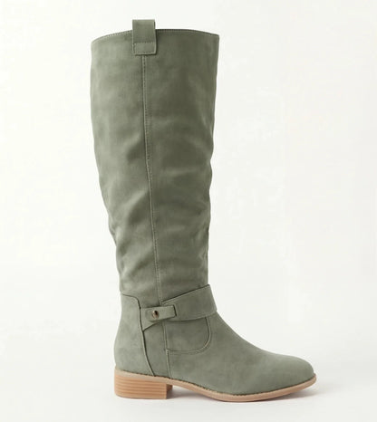 Yolanda - Botas de ante hasta la rodilla de De Modea