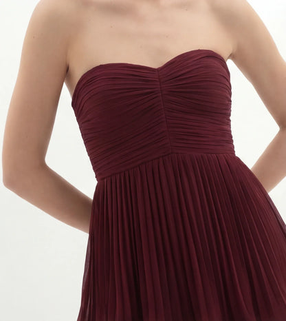 Anais - Vestido largo sin tirantes con capas