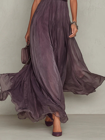 Vanesa - Elegante vestido largo con detalles de encaje