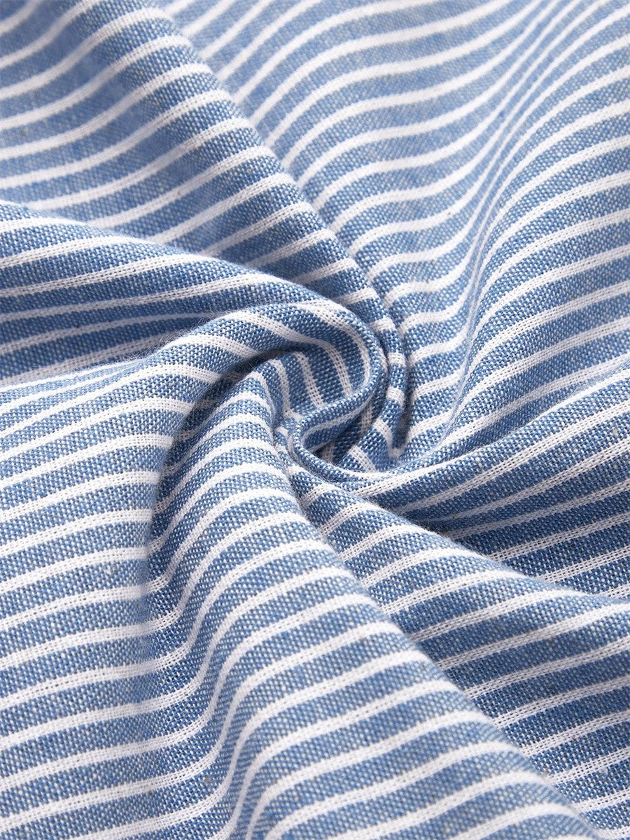 Julia - Vestido midi a rayas, detalle tela